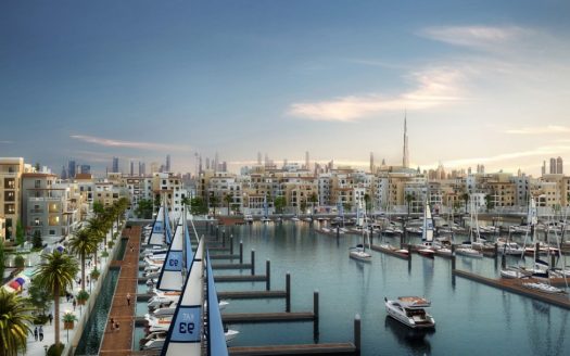 该开发项目位于迪拜运河岸边, 还将提供长铺面的人行道和水运、游艇设施和拟议的码头等景点。